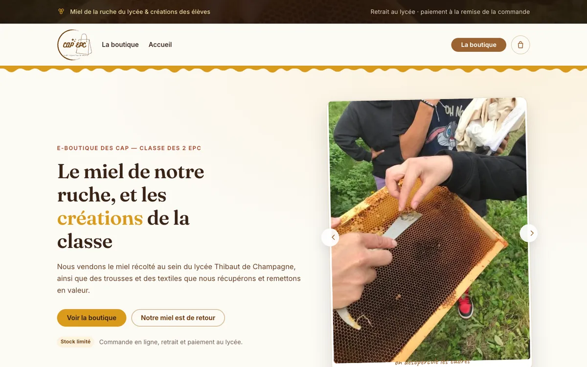 Page d'accueil — Boutique pédagogique