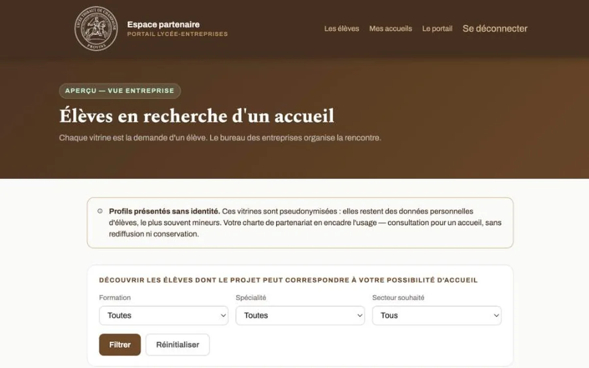 Page d'accueil — Portail lycée-entreprises