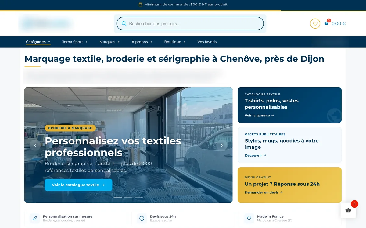 Page d'accueil — Vendeur d'objets publicitaires B2B
